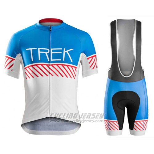 2016 Cycling Jersey Trek Bontrager White and Blue Short Sleeve and Bib Short
